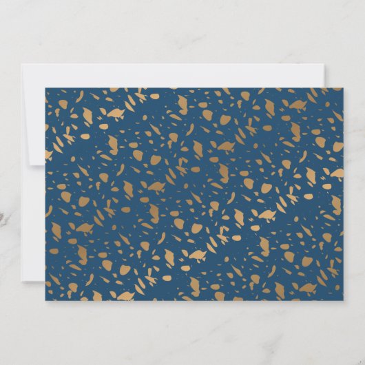 Blue Gold Afstuderen Foto Afstuderen aankondiging (Achterkant)