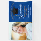 Blue Gold Afstuderen Senior Photo Afstuderen 2022 Spandoek (Verticaal)