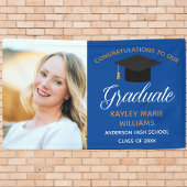 Blue Gold Afstuderen Senior Photo Afstuderen 2022 Spandoek