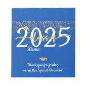 Blue Gold Afstuderen Snoep Bar Wraps Party Favorie Notitieblok (Voorkant)