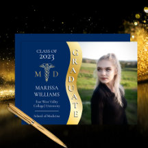 Blue Gold Afstuderen Wave Caduceus MD Medical Afst