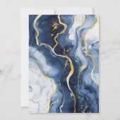 Blue Gold Agate 70e verjaardag uitnodiging (Achterkant)