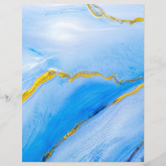 Blue Gold Agate A-Z Wedding Reception Seat Chart (Achterkant)