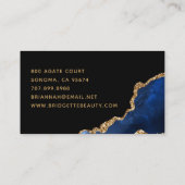 Blue Gold Agate Geode Chic Visitekaartje (Achterkant)