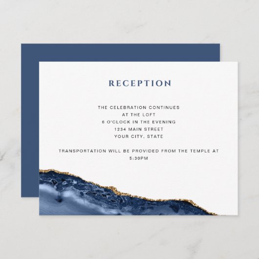 Blue & Gold Agate Geode Detail Kaart (Voorkant / Achterkant)