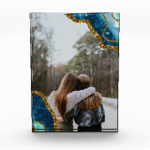Blue Gold Agate Geode Glitter BFF Family Friends Fotoblokken (Voorkant)