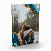 Blue Gold Agate Geode Glitter BFF Family Friends Fotoblokken (Links)