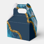 Blue & Gold Agate Geode Glitter Hartelijk dank Bedankdoosjes (Achterkant)