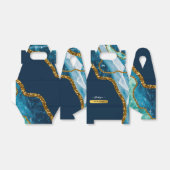 Blue & Gold Agate Geode Glitter Hartelijk dank Bedankdoosjes (Uitgevouwen)