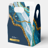 Blue & Gold Agate Geode Glitter Hartelijk dank Bedankdoosjes (Geopend)