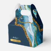 Blue & Gold Agate Geode Glitter Hartelijk dank Bedankdoosjes (Voorkant Zijde)