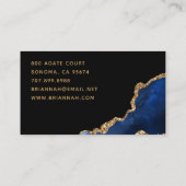 Blue Gold Agate Geode Makeup Artist Visitekaartje (Achterkant)