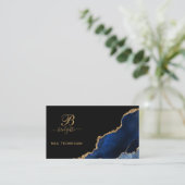 Blue Gold Agate Geode Nail Technician Visitekaartje (Staand voorkant)