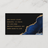 Blue Gold Agate Geode Nail Technician Visitekaartje (Achterkant)