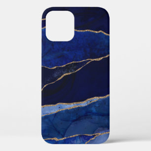 Blue & Gold Agate Modern Glam Minimal Chic Hoesje- Case-Mate iPhone Case