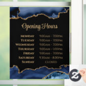 Blue Gold Agate openingstijden venster Cling Raamsticker (Huis)
