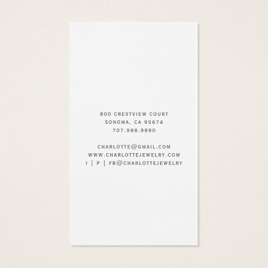 Blue Gold Agate Script Earring Display Kaart (Achterkant)