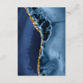 Blue Gold Agate Wedding Details Enclosure Card Informatiekaartje (Achterkant)