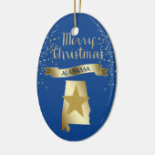 Blue Gold Alabama Star Keramisch Ornament (Links)