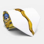 Blue Gold Alcohol Ink Smoke Splash Stropdas (Opgerold)