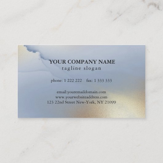 Blue Gold Alcohol Ink Visitekaartje (Achterkant)