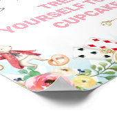 Blue Gold Alice One-derland 1st Birthday Sign Poster (Hoek)