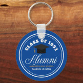 Blue Gold Alumni School Reunion, op maat gesneden Sleutelhanger (Voorkant)
