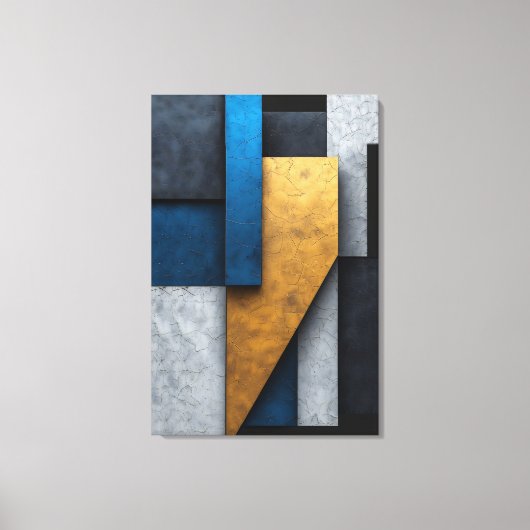 Blue, Gold and Concrete Canvas Afdruk (Voorkant)