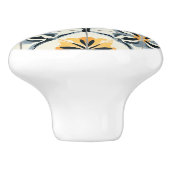 Blue Gold  and Off White Pattern  Keramische Knop (Zijkant)