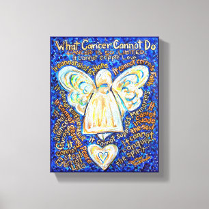 Blue Gold Angel wat kanker niet kan doen Canvas Afdruk