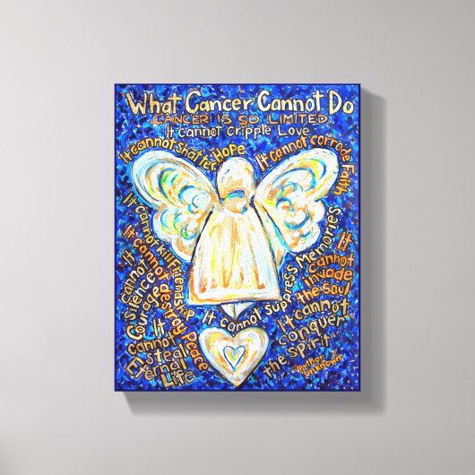 Blue Gold Angel wat kanker niet kan doen Canvas Afdruk (Voorkant)
