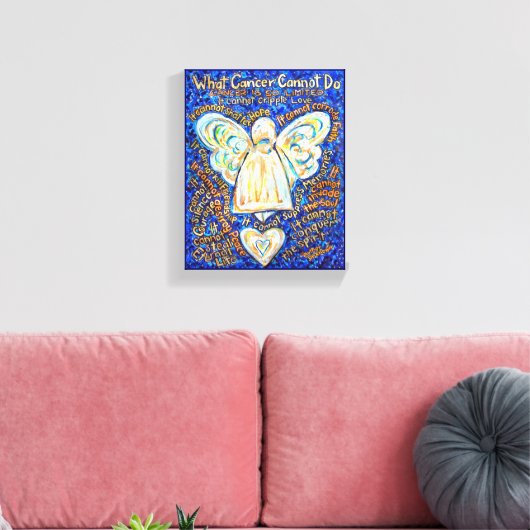 Blue Gold Angel wat kanker niet kan doen Canvas Afdruk (Insitu (Woonkamer))