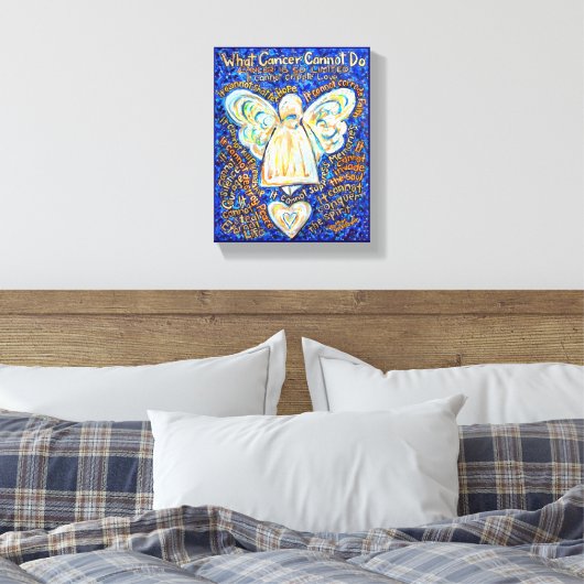 Blue Gold Angel wat kanker niet kan doen Canvas Afdruk (Insitu (Slaapkamer))
