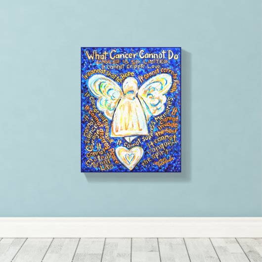 Blue Gold Angel wat kanker niet kan doen Canvas Afdruk (Insitu (Houten vloer))