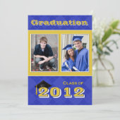 Blue Gold Argyle Afstuderen SCROLL VOOR 2013 Kaart (Staand voorkant)