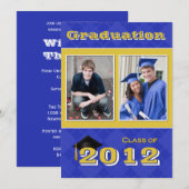 Blue Gold Argyle Afstuderen SCROLL VOOR 2013 Kaart (Voorkant / Achterkant)