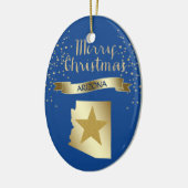 Blue Gold Arizona Star Keramisch Ornament (Links)