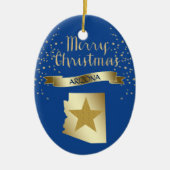 Blue Gold Arizona Star Keramisch Ornament (Voorkant)