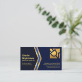 Blue Gold Arrows Gold Power Plug-elektricien Visitekaartje (Staand voorkant)