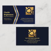 Blue Gold Arrows Gold Power Plug-elektricien Visitekaartje (Voorkant / Achterkant)