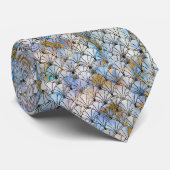 BLUE GOLD ART DECO PRINT STROPDAS (Opgerold)