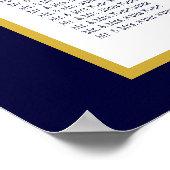 Blue Gold Art Deco Wedding Seating Chart 150 Poster (Hoek)