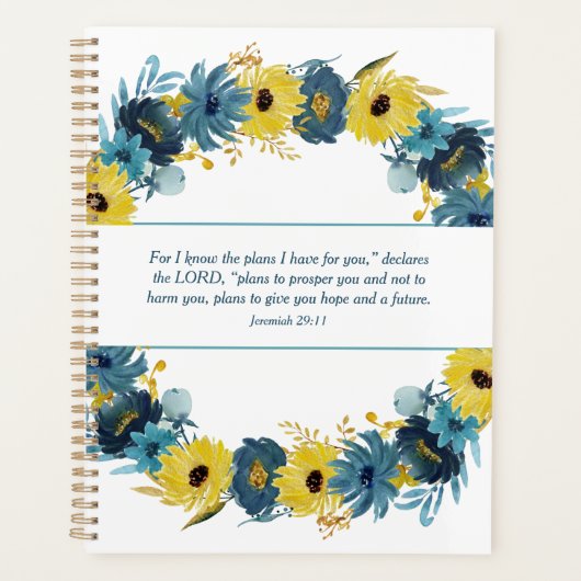 Blue Gold Autumn met Christelijke scripts Planner (Voorkant)