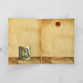 BLUE GOLD B-BRIEF MET FLOWERS MONOGRAM Birthday Kaart (Binnen)