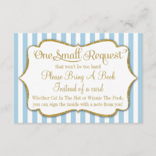 Blue Gold Baby shower Book Kaart brengt een boekjo
