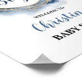 Blue Gold Baby shower Poster (Hoek)