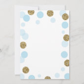 Blue Gold Baby shower uitnodiging Confetti Baby Bo (Achterkant)