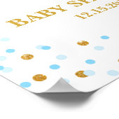 Blue & Gold Baby shower Welcome Sign Aangepast Poster (Hoek)