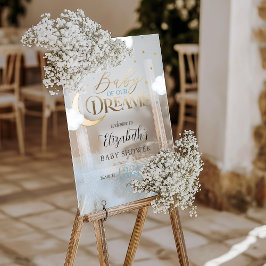 Blue Gold Baby van ons Dreams Baby shower Welkom Acryl Bord