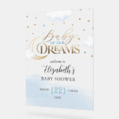 Blue Gold Baby van ons Dreams Baby shower Welkom Acryl Bord (Hoek)